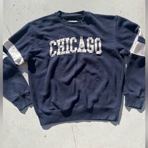 Men's Chicago Sweatshirt Blue Spell-Out L New York Popular City Windy Bulls IL